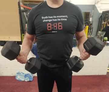Dean Scurry putting some muscle behind the message
