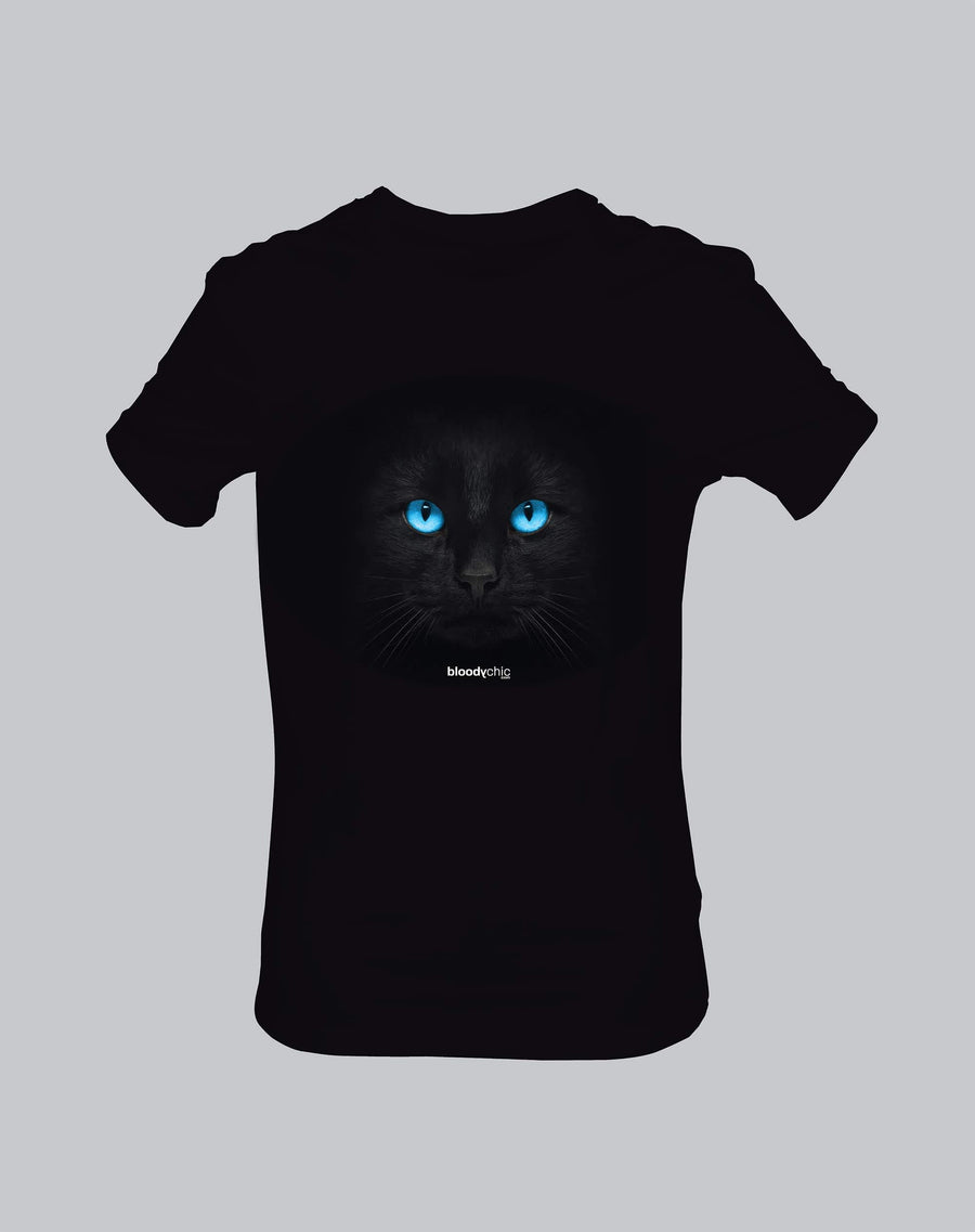 Black Cat Blue Eyes T-shirt