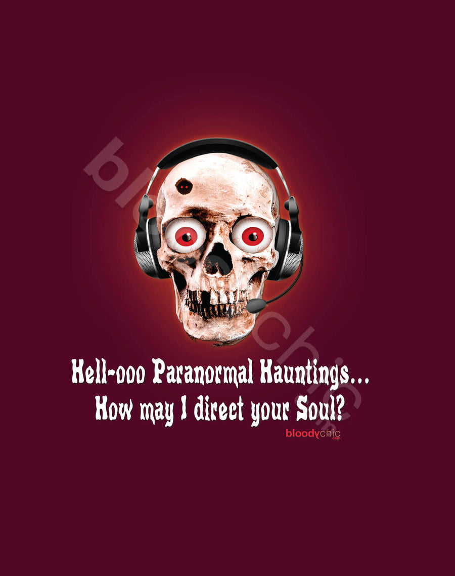 Too long as receptionist for ‘Paranormal Hauntings’, during Halloween takes a toll when directing souls. You get terrible dead skin, bloodshot eyes, your teeth and hair fall out and you look like death warmed up. This guy’s been there, got the T-shirt! 